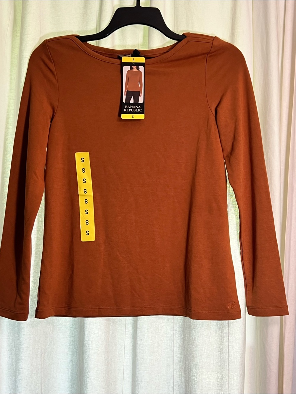 Banana Republic Women's Long Sleeve Crewneck Top - Burnt Orange